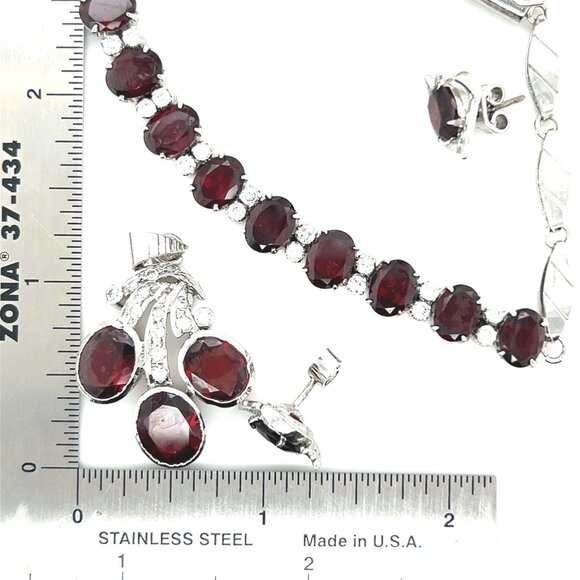 Silver Garnet Set - Picture 3 of 6